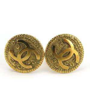 CHANEL Gold Logo Earrings